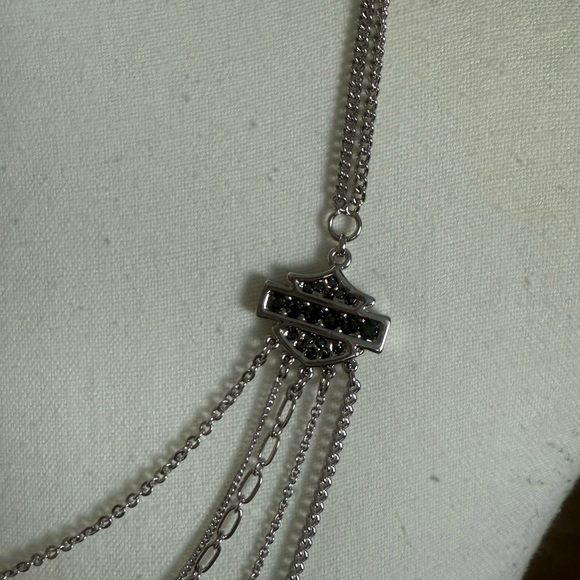 New Elegant Harley Davidson Silver Layered Necklace and matching bracelet. - Picture 5 of 10